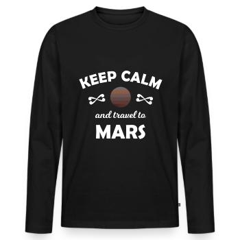Space and Space Mission - Men's Premium Organic Long Sleeve Shirt - black - Front - Nico (187cm)