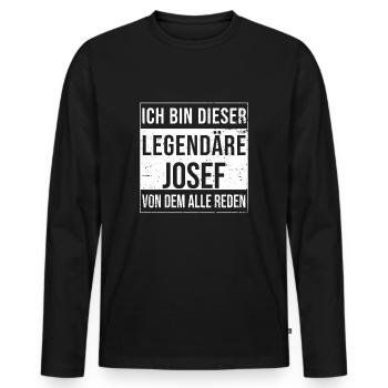 Je suis cette légende pour Josef - T-shirt manches longues Premium bio Homme - noir - Devant - Nico (187cm)