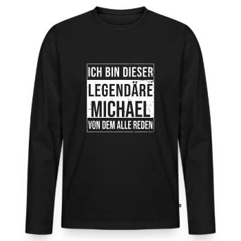 Je suis cette légende pour Michael - T-shirt manches longues Premium bio Homme - noir - Devant - Nico (187cm)