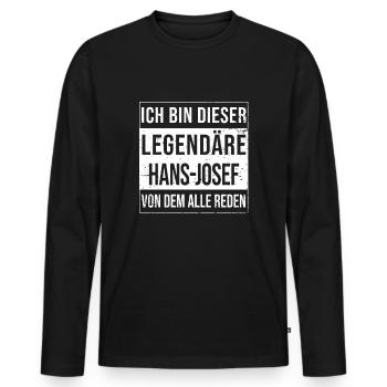 Je suis cette légende pour Hans-Josef - T-shirt manches longues Premium bio Homme - noir - Devant - Nico (187cm)