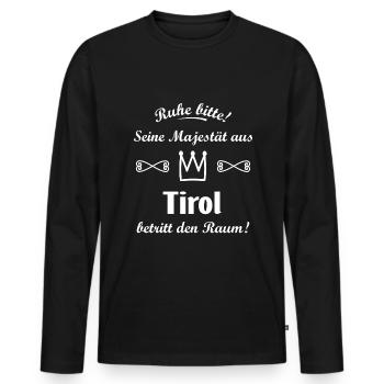 The Majesty of Tyrol - Men's Premium Organic Long Sleeve Shirt - black - Front - Nico (187cm)