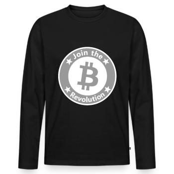 Currency and monetary system - Men's Premium Organic Long Sleeve Shirt - black - Front - Nico (187cm)