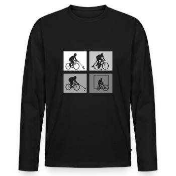 Bicycle Bicycle Polo Cyclist Bicycle Polo Bicycle - Men's Premium Organic Long Sleeve Shirt - black - Front - Nico (187cm)