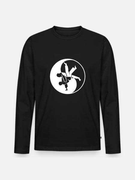 Judoka Taekwondo Karate Aikido Ju-Jutsu - Männer Premium Bio Langarmshirt - Schwarz