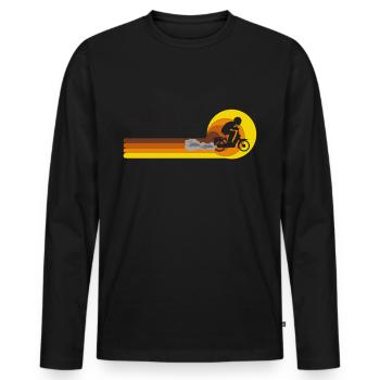 Moped moped scooter moped moped driver vintage 70s - Men's Premium Organic Long Sleeve Shirt - black - Front - Nico (187cm)