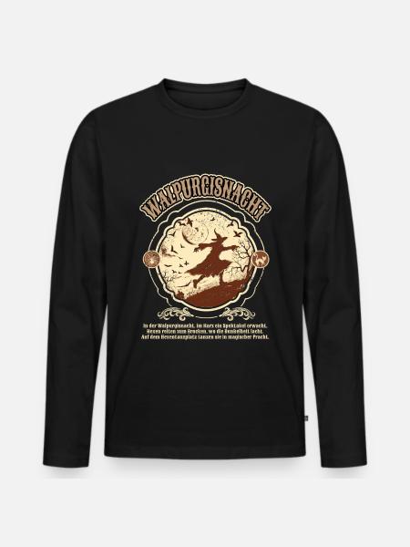 Gothic Hexen Geschenkidee okkulter - Männer Premium Bio Langarmshirt - Schwarz
