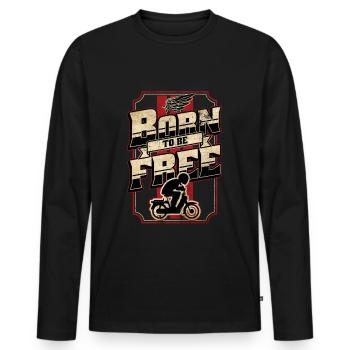 Moped Moped Scooter Moped Moped Driver tshirt - Men's Premium Organic Long Sleeve Shirt - black - Front - Nico (187cm)