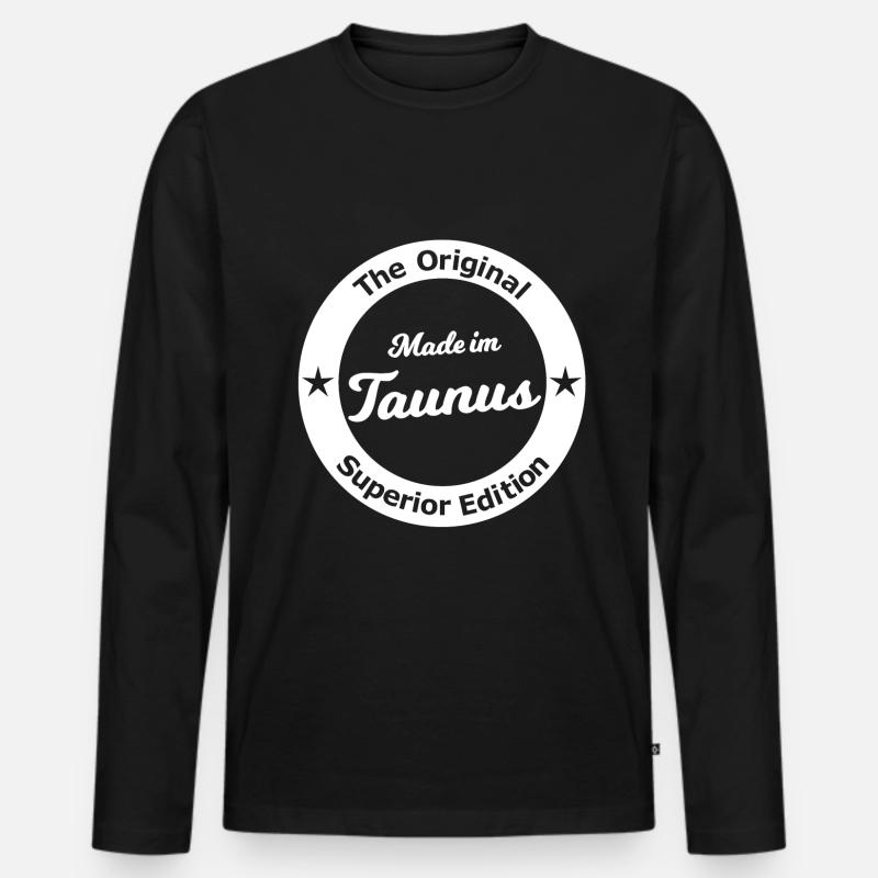 Made im Taunus - Männer Premium Bio Langarmshirt - Schwarz