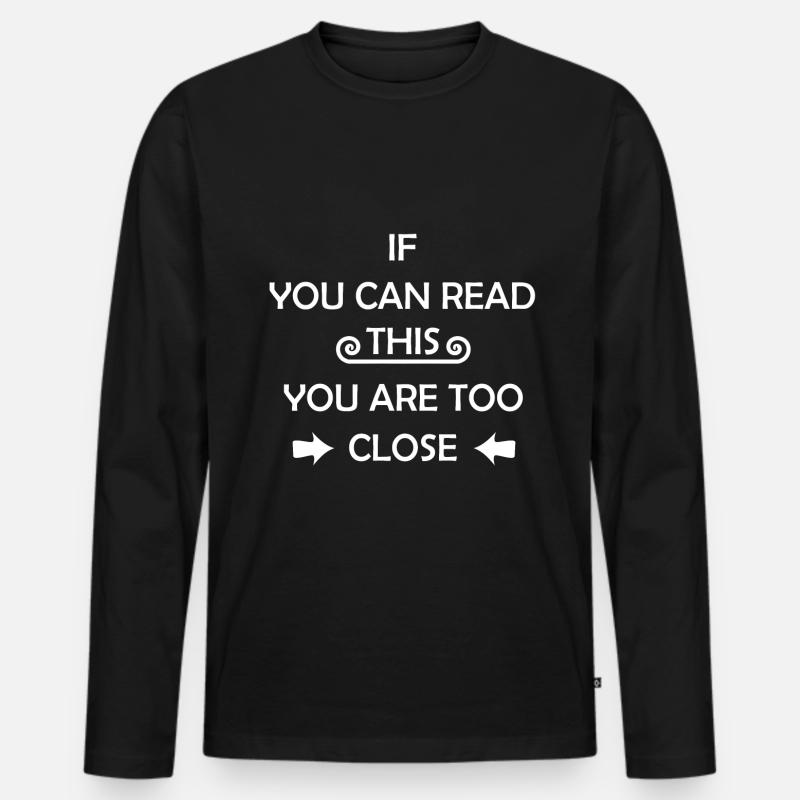 Coole Sprüche Distanz - Männer Premium Bio Langarmshirt - Schwarz