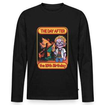 Dictons amusants Années 29e anniversaire - T-shirt manches longues Premium bio Homme - noir - Devant - Nico (187cm)