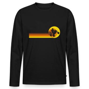ATV Quad Bike Vehicles Offroad 70s - Men's Premium Organic Long Sleeve Shirt - black - Front - Nico (187cm)