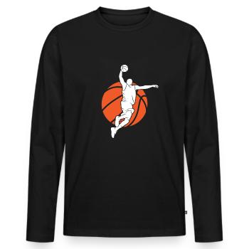 Basketball Players Basketball Players Basketball - Men's Premium Organic Long Sleeve Shirt - black - Front - Nico (187cm)