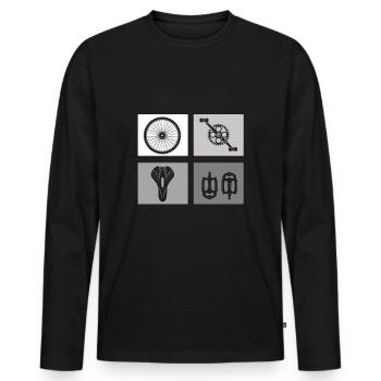 Bicycle Accessories Bicycle - Men's Premium Organic Long Sleeve Shirt - black - Front - Nico (187cm)