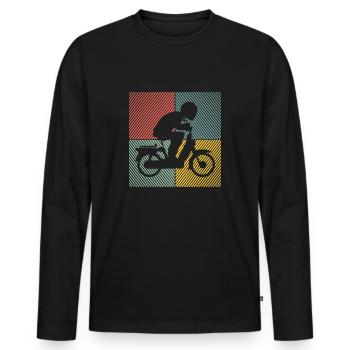 Moped moped scooter moped moped driver tshirt moped - Men's Premium Organic Long Sleeve Shirt - black - Front - Nico (187cm)