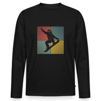 Snowboard Snowboard Remontée mécanique Vintage Snowboarder - T-shirt manches longues Premium bio Homme - noir - Devant - Nico (187cm)