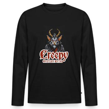 Kryptozoologen-Mystery-Mythen Halloween - Männer Premium Bio Langarmshirt - Schwarz - Vorne - Nico (187cm)