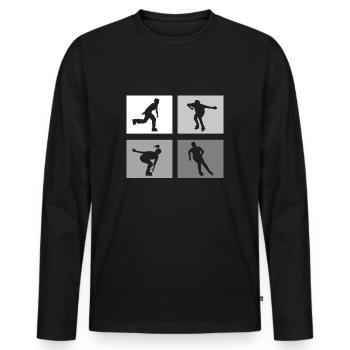 Inline-Skating Rollerskates Inline-Skater - Men's Premium Organic Long Sleeve Shirt - black - Front - Nico (187cm)