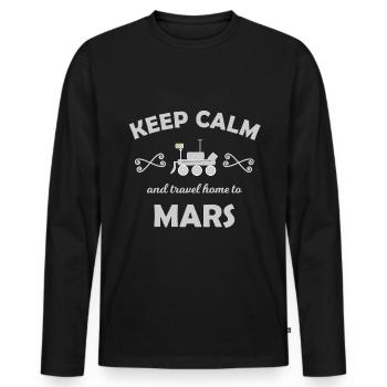 The Mars Mission Team - Men's Premium Organic Long Sleeve Shirt - black - Front - Nico (187cm)