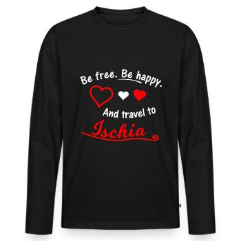 Île d’Ischia dans la mer Méditerranée - T-shirt manches longues Premium bio Homme - noir - Devant - Nico (187cm)