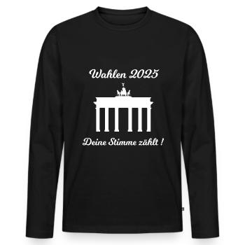 Germany in the election year 2025 - Men's Premium Organic Long Sleeve Shirt - black - Front - Nico (187cm)