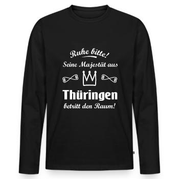 DIe Herrscher aus Thüringen - Männer Premium Bio Langarmshirt - Schwarz - Vorne - Nico (187cm)