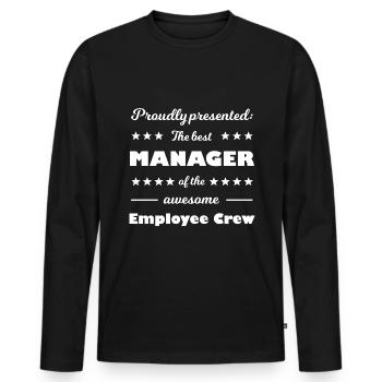 The in the team - Men's Premium Organic Long Sleeve Shirt - black - Front - Nico (187cm)