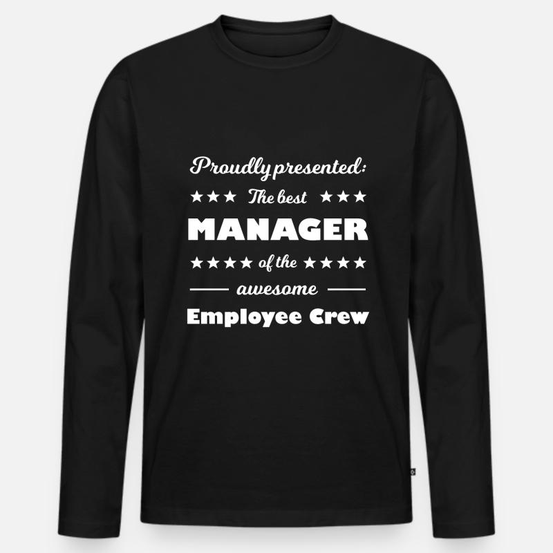 Der Chef im Team - Männer Premium Bio Langarmshirt - Schwarz
