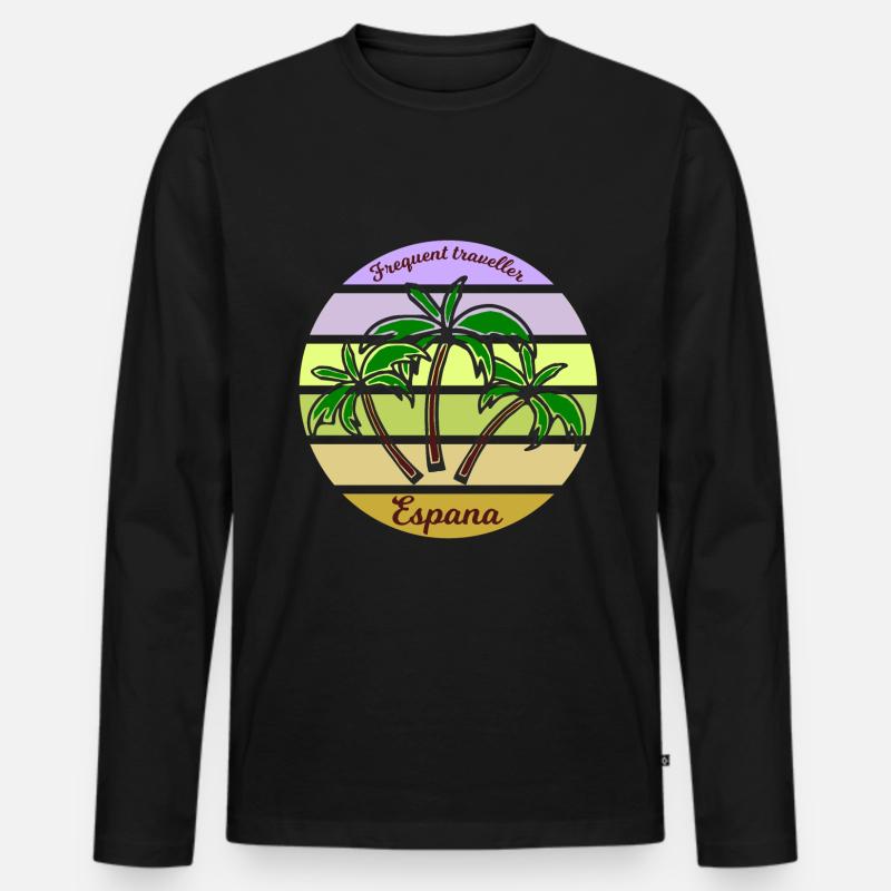 Urlaub in Spanien - Männer Premium Bio Langarmshirt - Schwarz