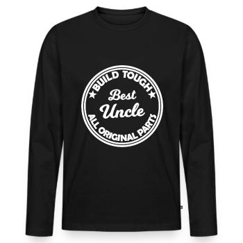The cool uncle - Men's Premium Organic Long Sleeve Shirt - black - Front - Nico (187cm)