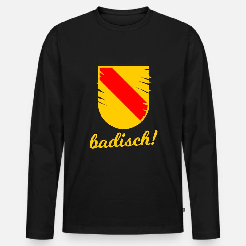 Die Badner im Südwesten - Männer Premium Bio Langarmshirt - Schwarz