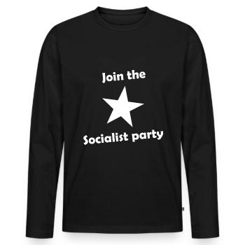 The Social Party - Men's Premium Organic Long Sleeve Shirt - black - Front - Nico (187cm)