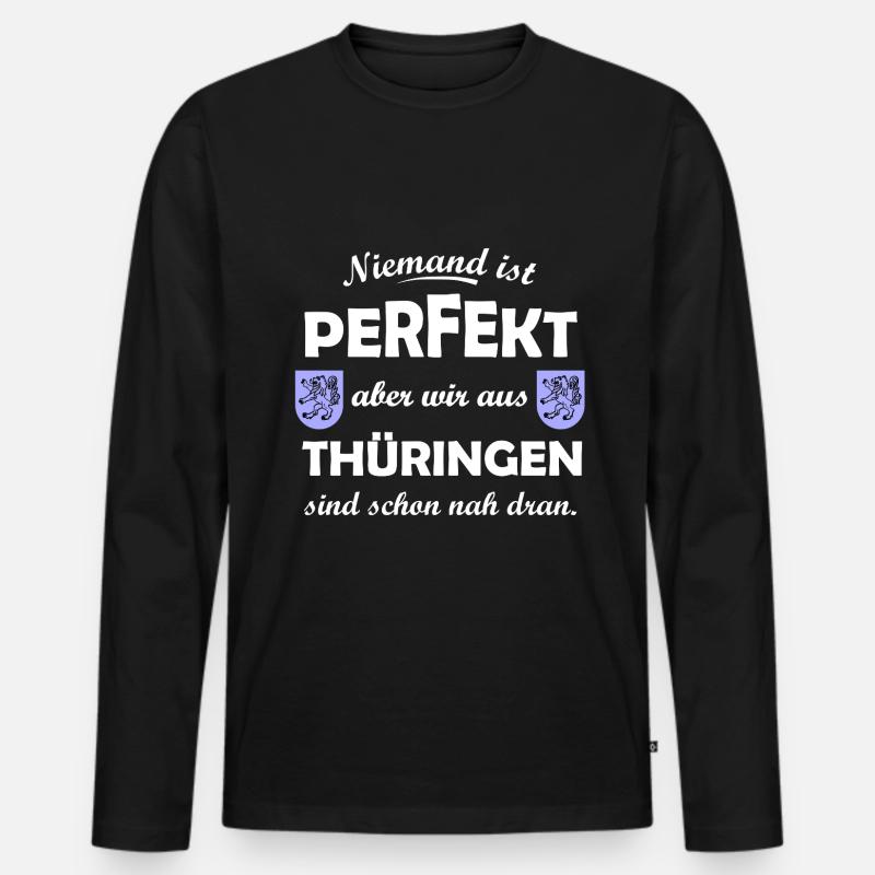 Die Thüringen im Osten - Männer Premium Bio Langarmshirt - Schwarz