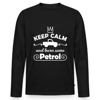 Véhicules à essence et diesel - T-shirt manches longues Premium bio Homme - noir - Devant - Nico (187cm)