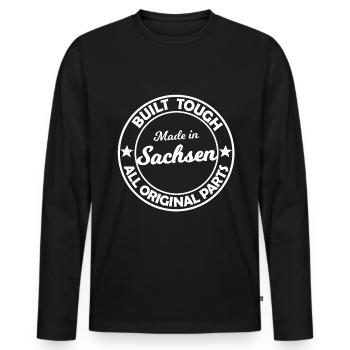 Les légendes saxonnes - T-shirt manches longues Premium bio Homme - noir - Devant - Nico (187cm)