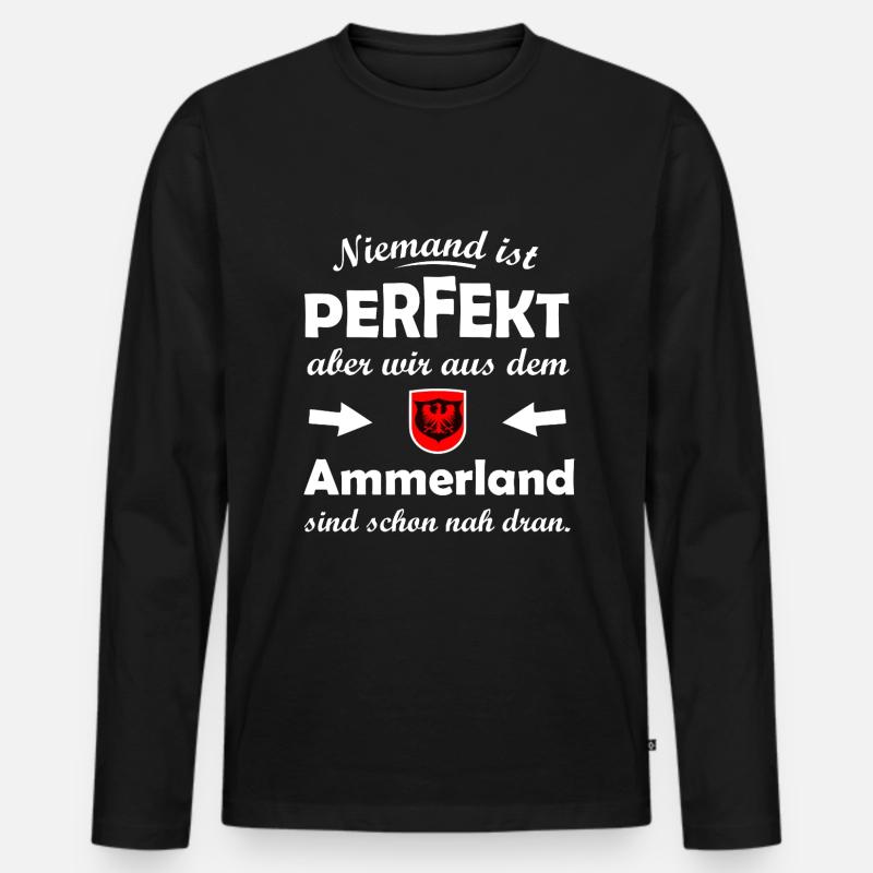 Perfekt im Ammerland - Männer Premium Bio Langarmshirt - Schwarz