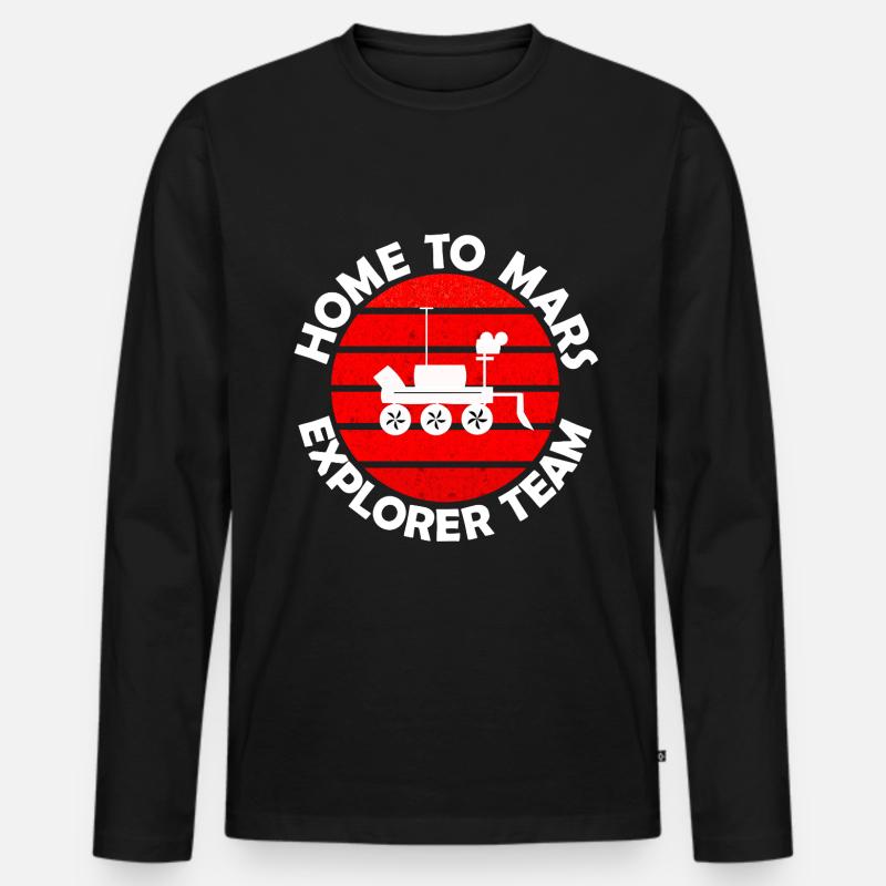 Die Mars Entdeckung - Männer Premium Bio Langarmshirt - Schwarz
