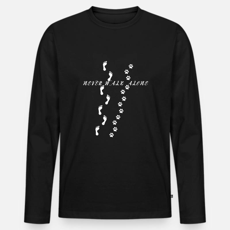 Never Walk Alone Hund Dog Shirt - Männer Premium Bio Langarmshirt - Schwarz