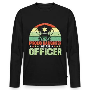 Police Policeman State Power PoliceWoman - Men's Premium Organic Long Sleeve Shirt - black - Front - Nico (187cm)