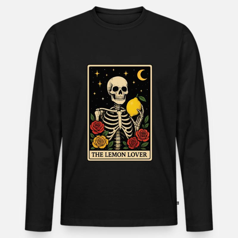 Lemon Tarot - Männer Premium Bio Langarmshirt - Schwarz