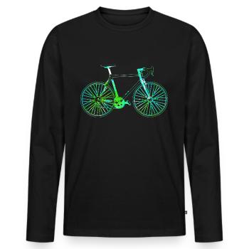 Vélo cycliste vélo vélo roue cadeau - T-shirt manches longues Premium bio Homme - noir - Devant - Nico (187cm)
