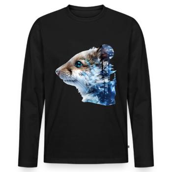 Hamster - Männer Premium Bio Langarmshirt - Schwarz - Vorne - Nico (187cm)