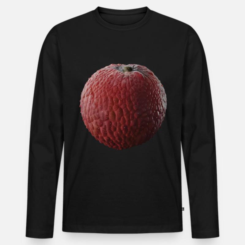 Litschi Frucht Geschenk - Männer Premium Bio Langarmshirt - Schwarz