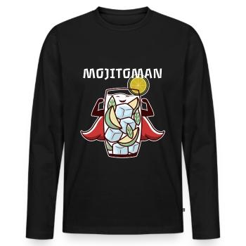 Cocktail Superheld Mojito Limette Gruppe Bar - Männer Premium Bio Langarmshirt - Schwarz - Vorne - Nico (187cm)