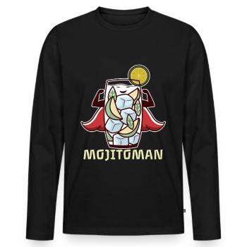 Cocktail Superhero Mojito Lime Group Bar - Men's Premium Organic Long Sleeve Shirt - black - Front - Nico (187cm)