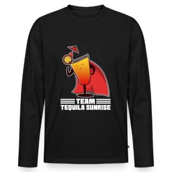 Cocktail Tequila Sunrise Funny Team Drink - T-shirt manches longues Premium bio Homme - noir - Devant - Nico (187cm)