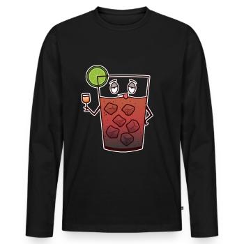 Cocktail Lime Drink Boire le week-end - T-shirt manches longues Premium bio Homme - noir - Devant - Nico (187cm)