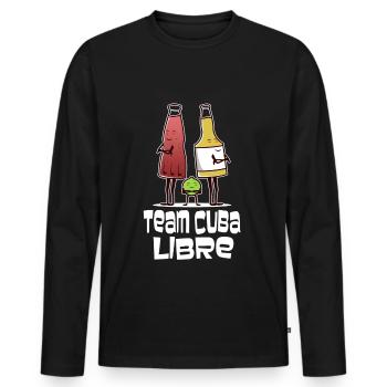 Cocktail Team Cuba Libre - Männer Premium Bio Langarmshirt - Schwarz - Vorne - Nico (187cm)