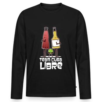 Cocktail Team Cuba Libre - Männer Premium Bio Langarmshirt - Schwarz - Vorne - Nico (187cm)