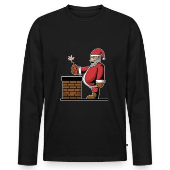 Evil Santa Claus Gift Dynamite Chimney - Men's Premium Organic Long Sleeve Shirt - black - Front - Nico (187cm)