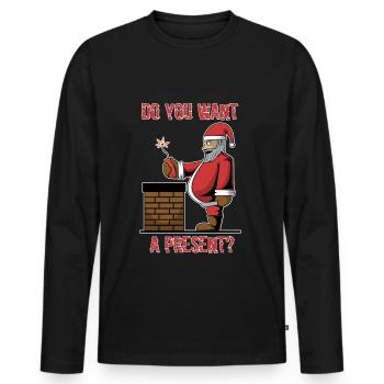 Wicked Santa Claus gift dynamite chimney - Men's Premium Organic Long Sleeve Shirt - black - Front - Nico (187cm)